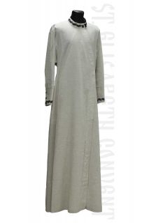 Russian undercassock with embroidery from viscose rayon and linen