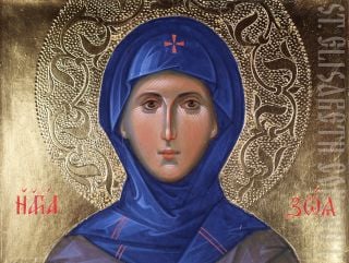 A handpainted Icon of Saint Zoe