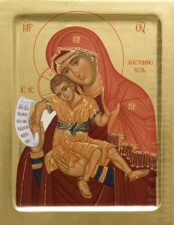 painted it is truly meet orthodox icon of the mother of god