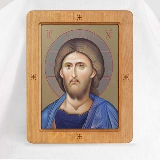 square laser-graved icon Jesus Our Lady
