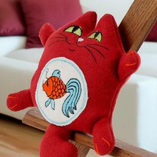 Anti-stress eco toy kitty with fish in his tummy