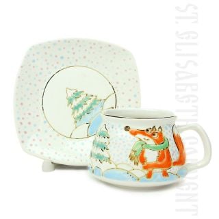 Foxes in scarves Cup & Saucer Set