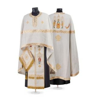 Linen Greek-style Priest Vestment With Embroidery