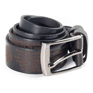 Narrow Leather Belt with Orthodox Christian Prayers