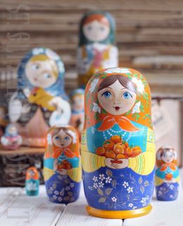 Tangerines Nesting Doll Set