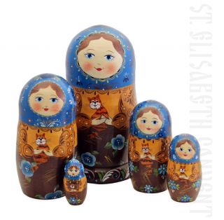 Five Cats Nesting Doll