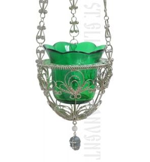 suspended vigil lamp - silver
