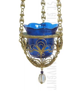 suspended vigil lamp - silver
