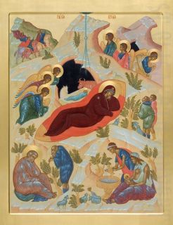 painted icon of christmas