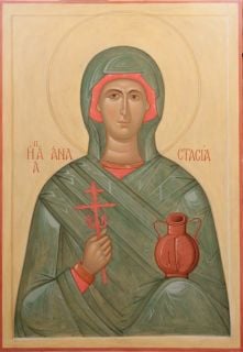 painted icon of Great Martyr Anastasia the Deliverer from Poisons