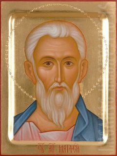 Hand-painted icon of the Apostle Evangelist Matthew