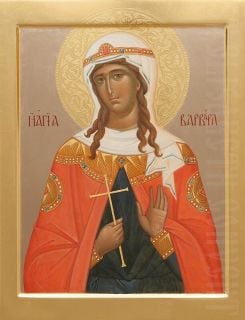 handpainted Icon of St Barbara
