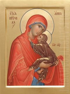 painted icon of holy righteous anna
