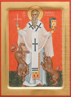 painted icon of saint ignatius the god-bearer