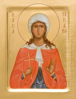 handpainted Icon of st Tatiana of Rome