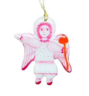 fused glass angel pendant