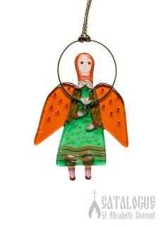 Angel pendant with flowers