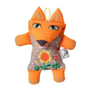 Soft toy fox with buckwheat hulls filling