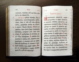 leather-bound gospel in church slavonic