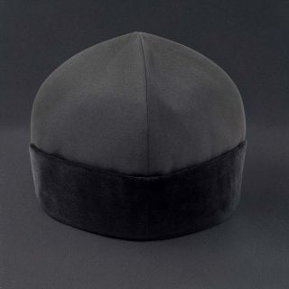 viscose rayon skufia with velour lapel