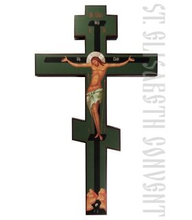 orthodox wall crucifix blue background