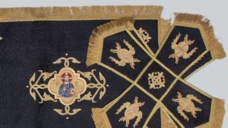 Chalice covers and veil for lenten time with embroidery of christ