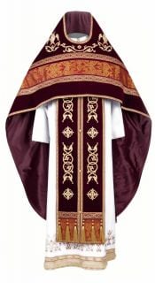 burgundy priest vestment