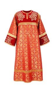 red protodeacon vestment with orarion