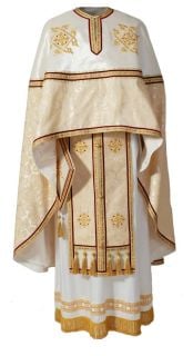 white priest vestment