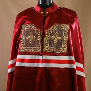burgundy bishop cloak from crepe satin