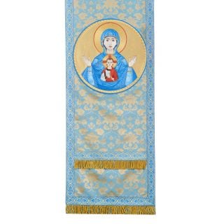 Blue analogion Cover with Medallion of the Theotokos 