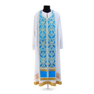 blue russian priest vestment with embroidery deesis