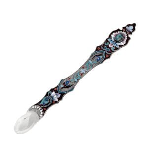 Enamel spoon with semi-precious stones and filigree