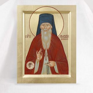 handpainted icon of st ambrose of optina