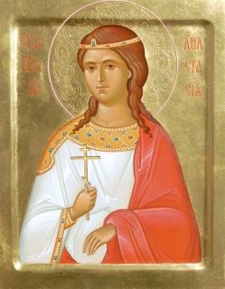 painted icon of st anastasia