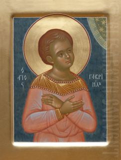 painted icon of Holy Child Martyr Gabriel of Bialystok