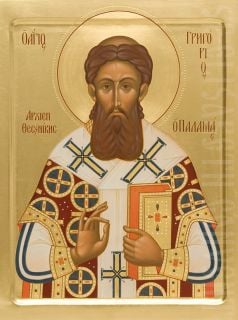 handpainted icon of Saint Gregory Palamas