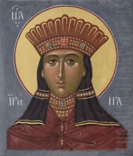 painted icon of St Irene