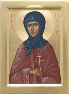 painted icon of Anastasia of Rome 