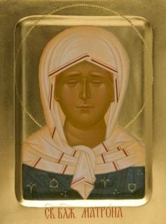 icon of St Matrona of Moscow made by hands