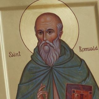 painted icon of St Romuald