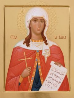 handpainted Icon of st Tatiana of Rome