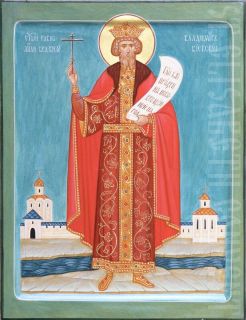 Hand-Painted Icon of St Vladimir