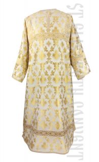 brocade sticharion white and gold