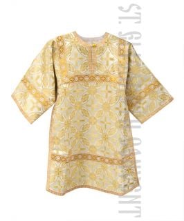 children's sticharion white church silk front view