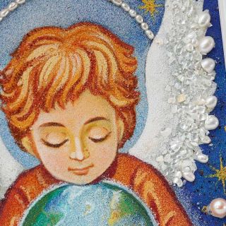 Baby angel holding the earth picture