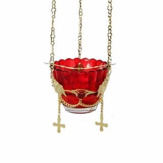 Handmade vigil lamp with a glass cup