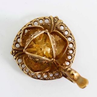 table candle holder Flower bud bronze