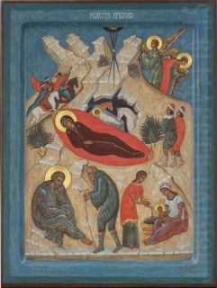 painted icon of christmas