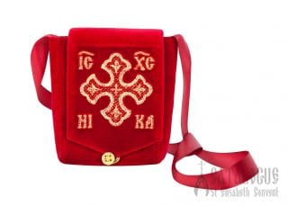red velvet portable tabernackle with gold threads embroidery